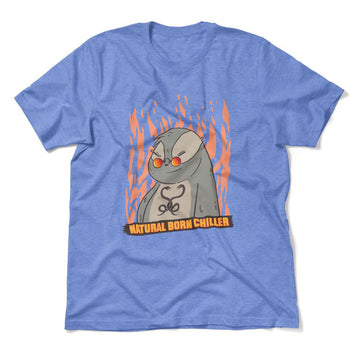 Natural Born Chiller Men/Unisex T-Shirt in Heather Columbia Blue color